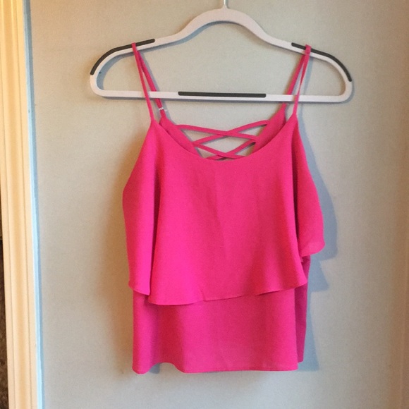 pink spaghetti strap shirt